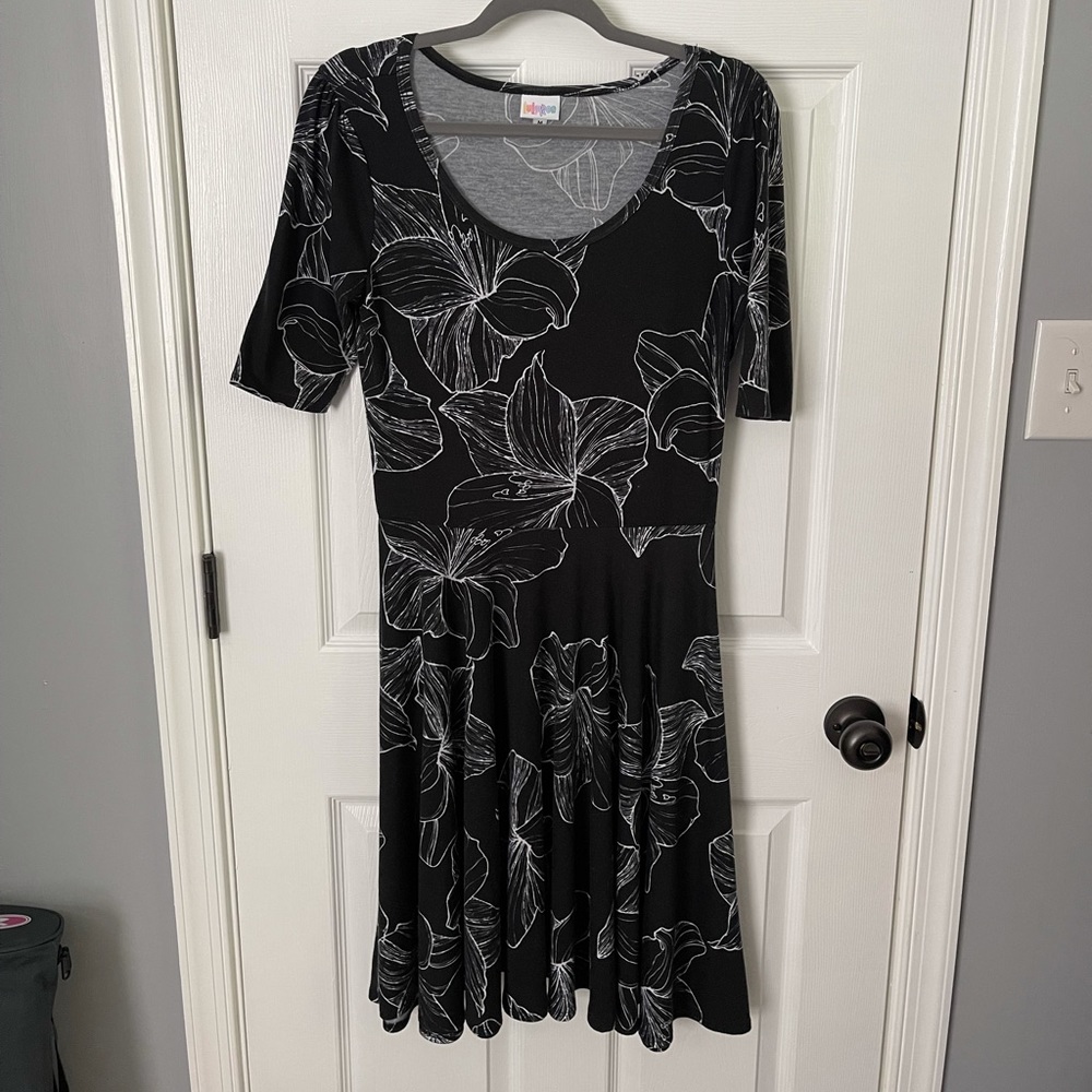 Lularoe Black and White Nicole Dress